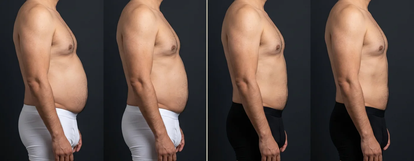Antes y después Endolifting abdomen perfil — Dr. Kevin Ramírez